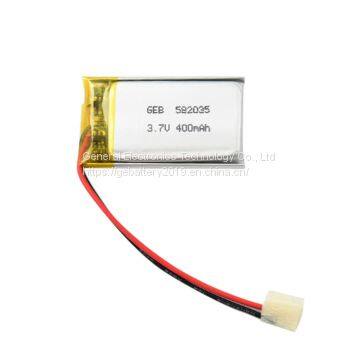 602035 3.7v  400mah rechargeable Lithium Ion Polymer battery