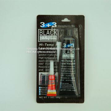Cheap Price 3+3 Type 100g Black Color RTV Silicone Sealant Gasket Maker With 2g Super Glue photo-2