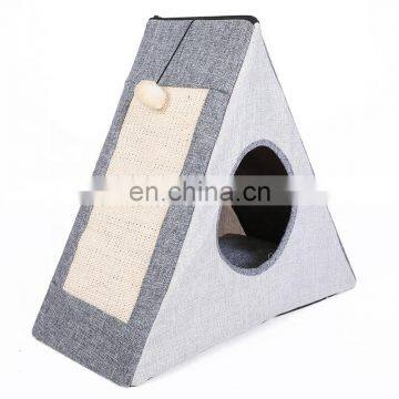 I@home Breathable Triangle Cat Climbing Frame Plush Cat Scratch House Bed photo-7