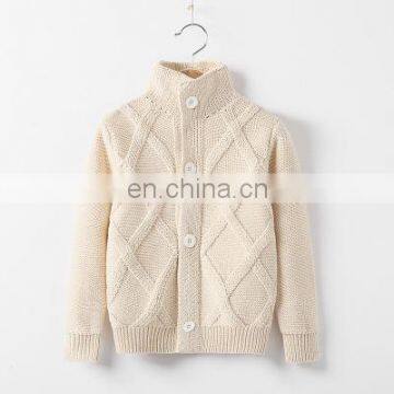 Children's sweater coat autumn and winter 2-11 years old baby sweater warm guest children's wool high neck cardigan