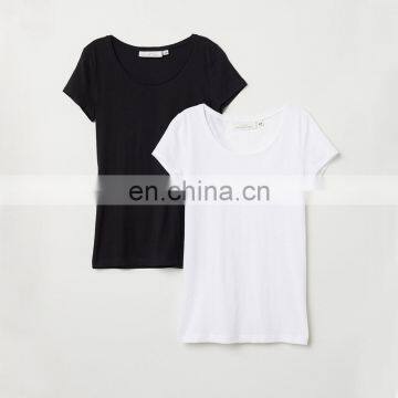 Blank Low Collar White T Shirt Bulk, Custom Women T-Shirts