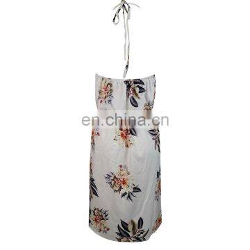 2020 Summer Burst Dress New Style Printed Sleeveless Sexy Hanging Neck Beach Skirt Women's Factory Direct Sales photo-5