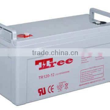 Lead acid agm deep cycle 12v battery 120ah for solar power system