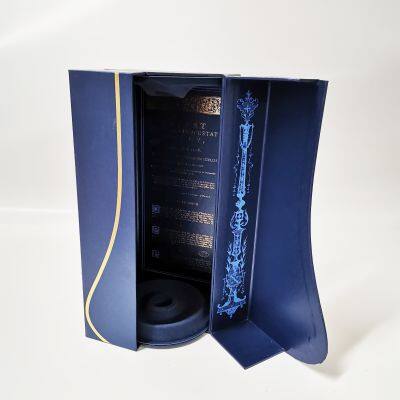 Customizable Fashion Printing Unilateral Opening & Closing Texture Paper Wine Box Red Wine Gift Box