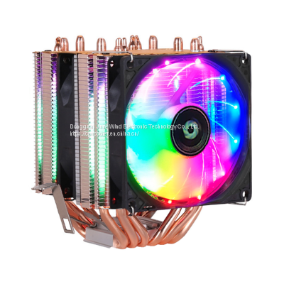 LIUYUEFENG X600 CPU Cooler 6 Heat pipes with RGB Fan 3pin PWM 90mm CPU Fan for Computer LGA775/115x/1366 AM2/AM3/AM4