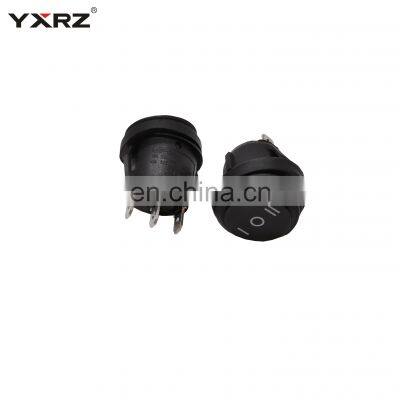 Waterproof heat resistant 12v 6A 250VAC 10A 125VAC round switch button on off lighted KCD1-2 3 pin rocker switch