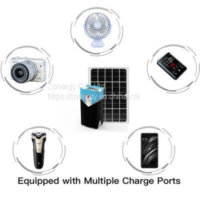 ZONERGY Portable 20W Panels Battery DC Power for Home Africa Solar Lighting Kit
