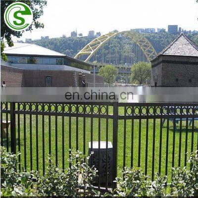 Cheap used wrought iron ornaments steel fencing solid metal fence for garden