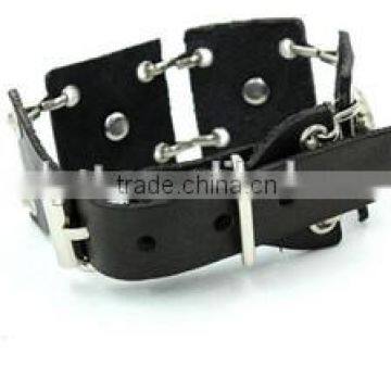 New Model Men Broad Leather Steampunk Skull Bracelets photo-4