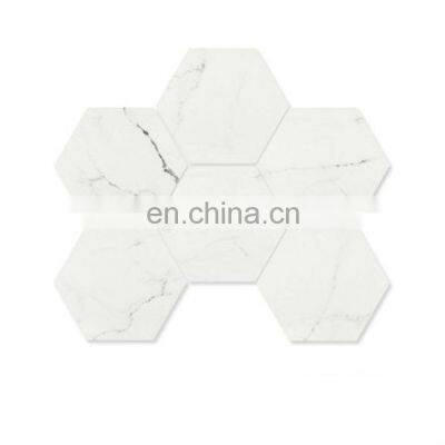 Nordic Retro Art INS Style Bathroom Background Wall Black and White Non-slip Hexagonal Tiles 200 * 230 Floor Tiles photo-2