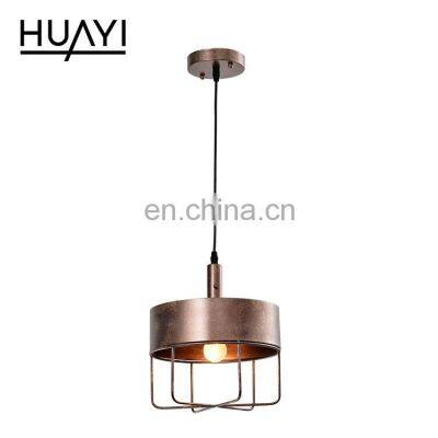 HUAYI New Design Vintage Style Iron Indoor 5W 15W Living Room Kitchen Hanging LED Pendant Light photo-4
