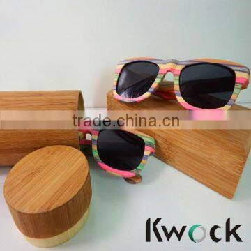 Custom Bamboo Sunglasses With Colourful Frame,color Lenses