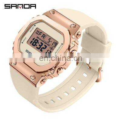 SANDA 9006 women new digital watches fashion casual ladies Clock Male Wristwatch LED watches for women