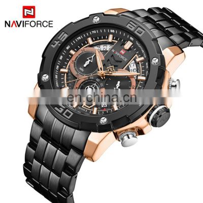 NAVIFORCE NF9175 Japan Quartz Stainless Steel Minimalism Men Complete Calendar Black Watch Charm