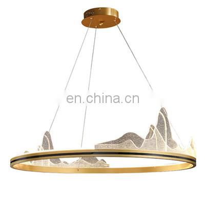 Postmodern LED Pendant Light Snow Mountain Ceiling Lights Golden Simple New Master Bedroom Aluminum Decor Led Chandelier