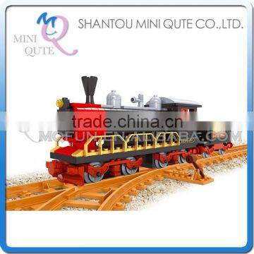 Mini Qute DIY classical train rail track Transport vehicle action figure plastic building block model educational toy NO.25610