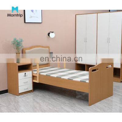 Specialty Hospital Medical Furniture Factory Direct Wooden Headboard Back Tilting Flat Bed Fowler Nursing Bed on Sale