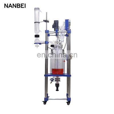 Chemical Mixing Pharmaceutical Double Layer Jacketed Automatic Stirring Glass Reactor photo-4