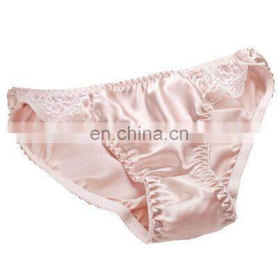 Wholesale Girl Sexy Ladies Lace Panty Student Underwear Women's Silk Satin Pantie Customize Triangle Panties manufacturer