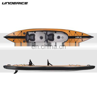 OEM ODM Drop Stitch Kayak 2 Person Wood Grain Kayak Two Valves Without Tube for Adult Unisex photo-5