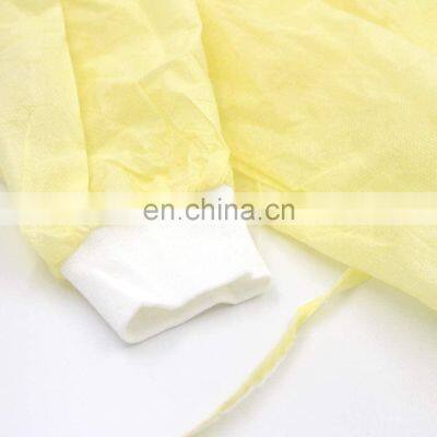 Disposable Isolation Gown Polypropylene Gown With Knit Cuff Long Sleeve 10 Pack Yellow