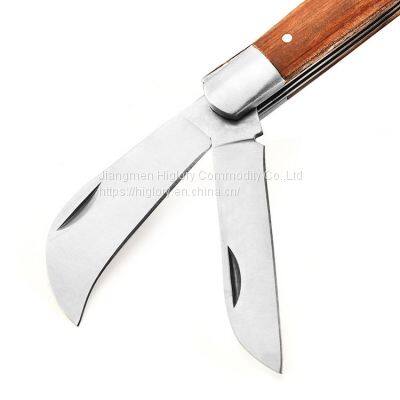 Free Sample 3cr13 Double Stainless Steel Blades Garden Outdoor Folding Grafting Knives photo-4