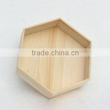 2016 Hot Sale Custom Hexagon Wooden Fruit Storage Box Made in China