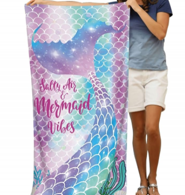 Mermaid Microfiber Beach Towels Custom Personalized Beach Towels