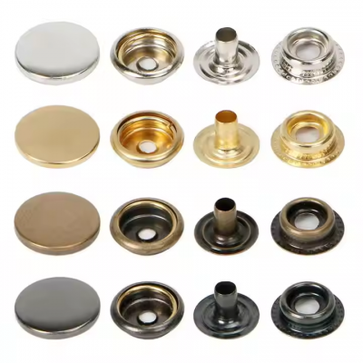 Custom Printing Round Press Spring Four Part Snap Button for Clothing Leather 405#17mm photo-4