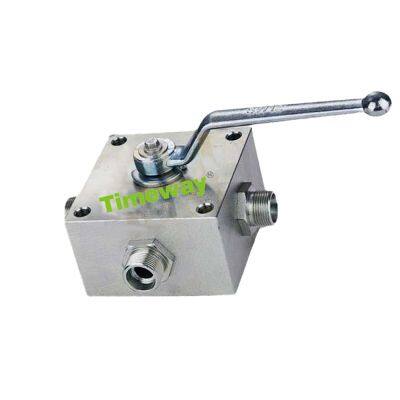 KH3 Series KH3/4-G1/8 G1/4 G3/8 G1/2 G3/4*06 Three-way High Pressure Hydraulic Ball Valve 6000PSI photo-3