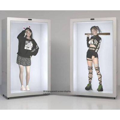 yiju интерактивный сенсорный прозрачный экран физический витринный шкаф, инфракрасный/конденсаторный сенсорный 3D прозрачный витринный шкаф