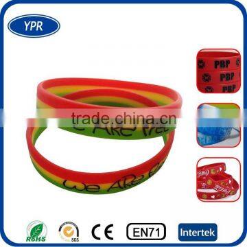 custom silk printing logo silicone wristband