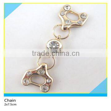 Diamond Rhinestone Chian BeltGold Metal Fashion Design Rhinestone Chian 2x7.5cm