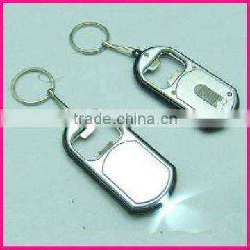 fashion cute led light multi function metal bottle opener keychain