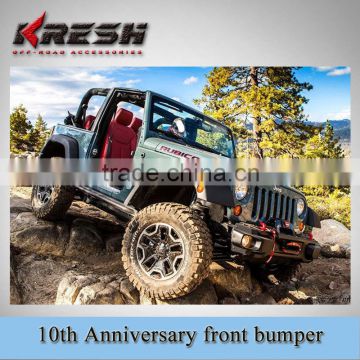 KRESH brand NEW design 4x4 SUV Rubicon 10th anniversary front bar for Wrangler 2007-2015JK with black color and steel material