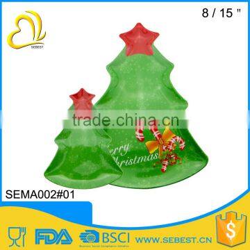 wholesale tableware decorate plastic serving christmas tree tray