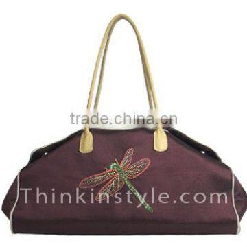 Dragonfly embroidery taffeta bag