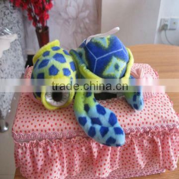 Realistic funny big eyed turtle plush animal