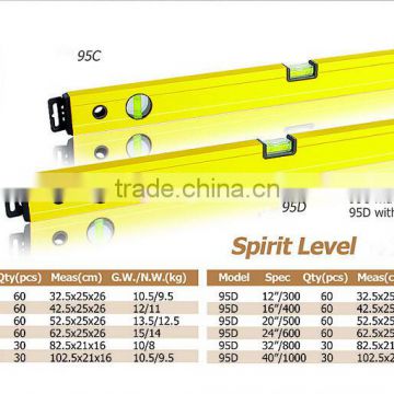 professional aluminum spirit level ruler / aluminum spirit level