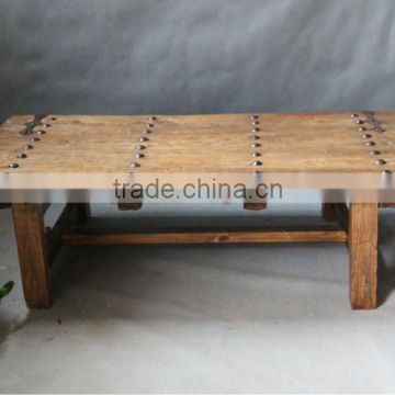 chinese antique Recycle Elm Furniture Iron coffee Table