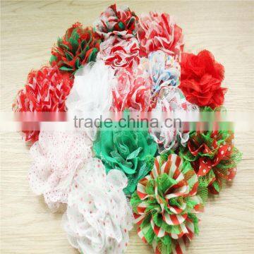 Fashion Shabby Chiffon Lace Flower Triming For Girls