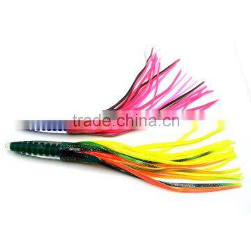 10 pcs beads Resin Head Skirt Bait Jig Sea Trolling Lures Big Game Lures Fishing Tackle 30cm /12 inch 67g