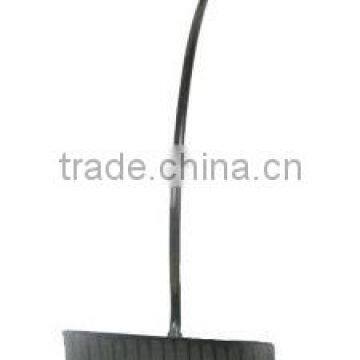 Snow pusher with plastic blade