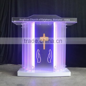 new acrylic church pulpit with changeable LED light