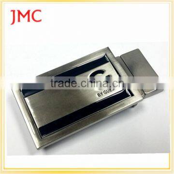 Decorative two prong logo name plate belt buckles