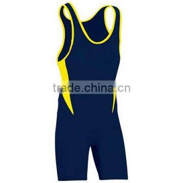 Navy gold wrestling singlet