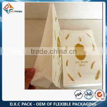 Flat Bottom White Kraft Paper Rice Packing Pouch