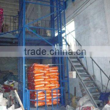 Hot sale CE approved 6.5m indoor cargo hydraulic, lead rail lift