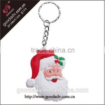 New popular soft PVC manufacturers selling Christmas gift Santa Claus Keychain