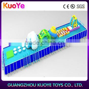 inflatable water park with water games, adult swimming pool,frame pool, inflatable water obstacles, water park on land